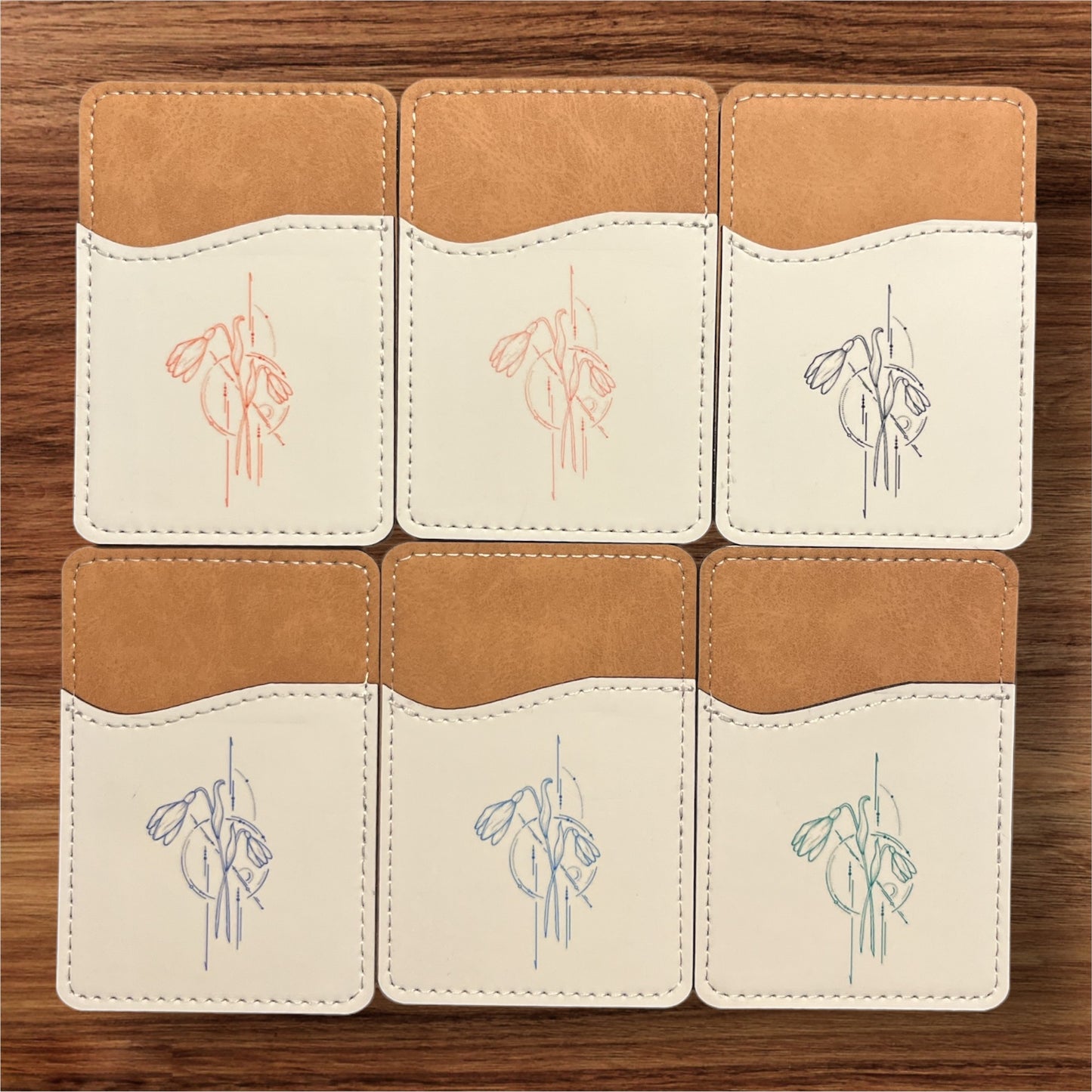 Geometric Birth Flower Phone Wallet