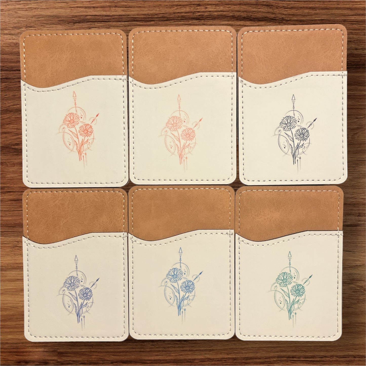 Geometric Birth Flower Phone Wallet