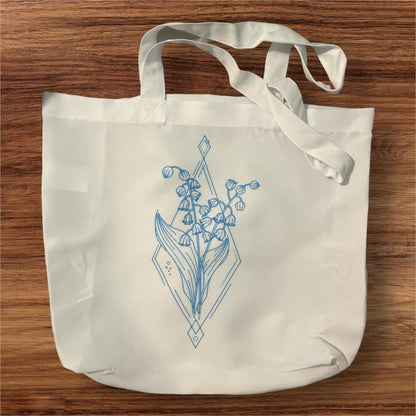 Geometric Birth Flower Tote