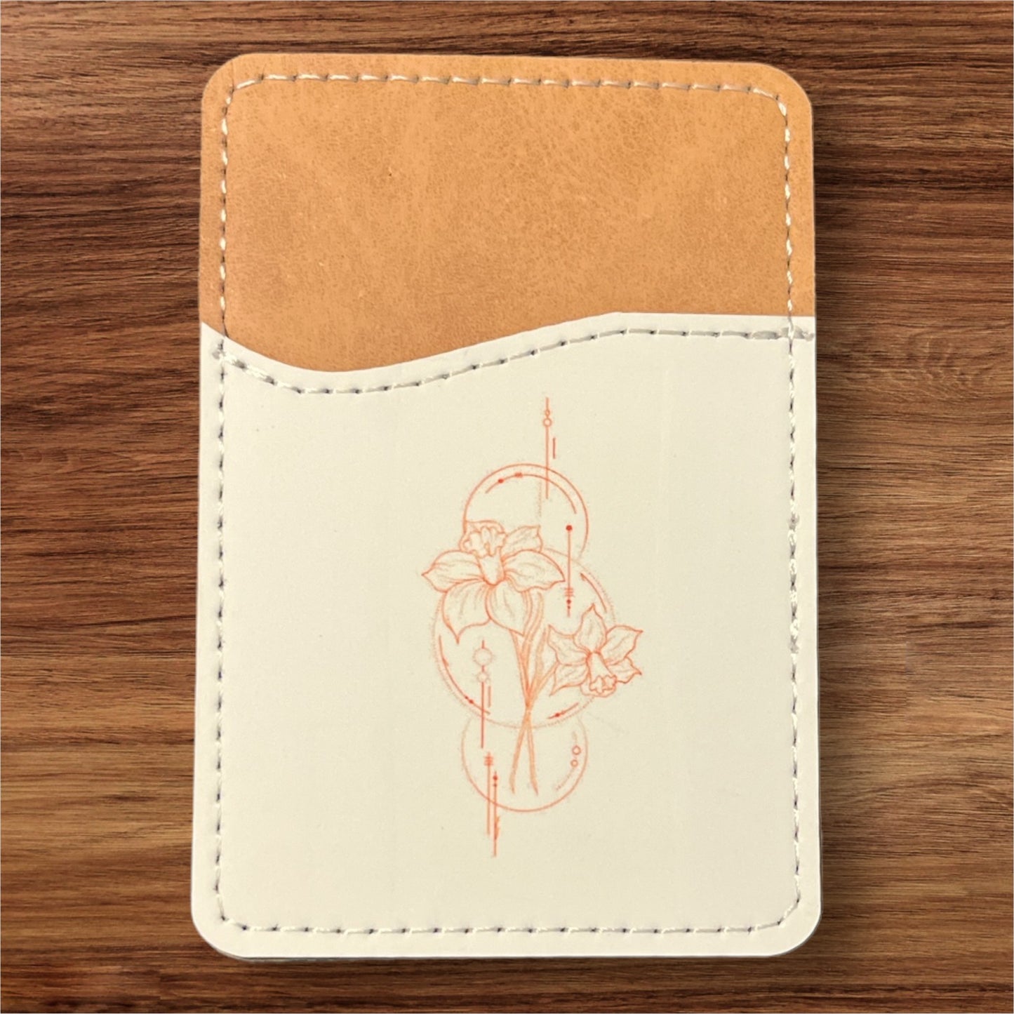 Geometric Birth Flower Phone Wallet