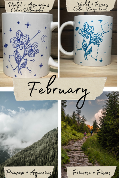 Birth Flower + Constellation Mug