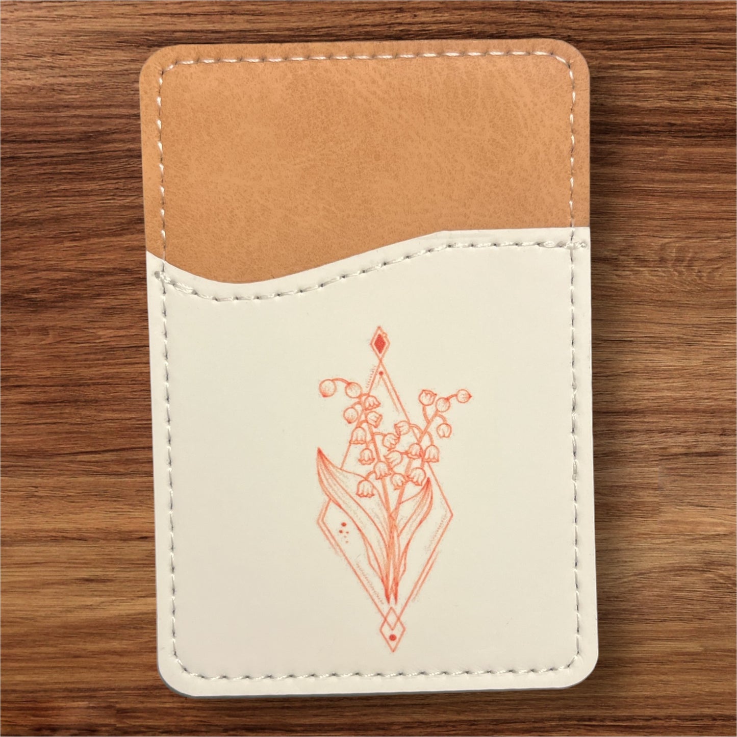 Geometric Birth Flower Phone Wallet