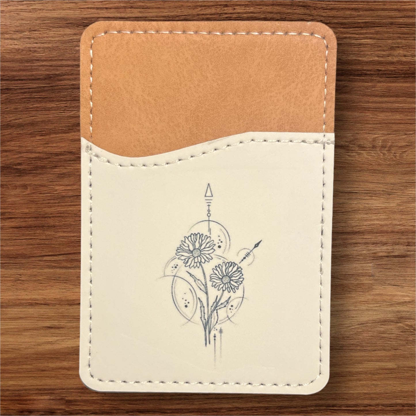 Geometric Birth Flower Phone Wallet