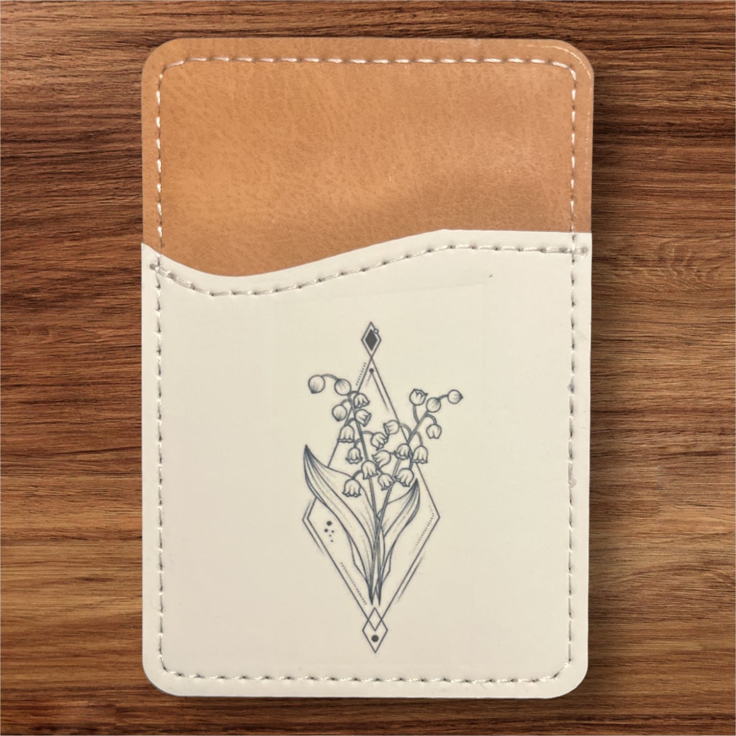 Geometric Birth Flower Phone Wallet