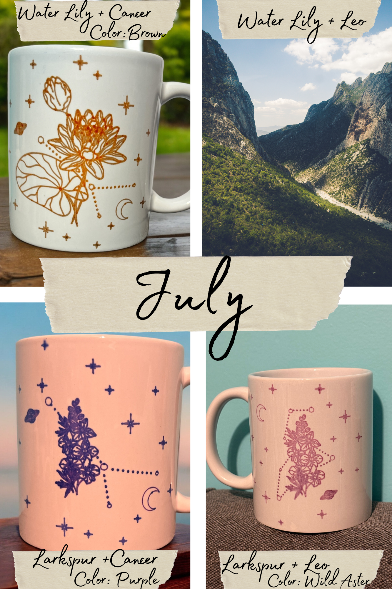 Birth Flower + Constellation Mug