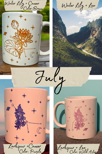 Birth Flower + Constellation Mug