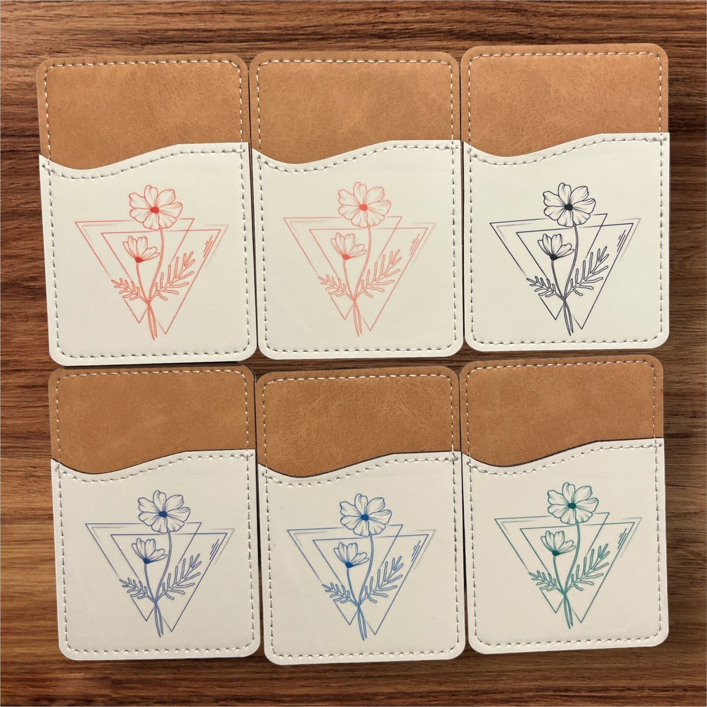 Geometric Birth Flower Phone Wallet