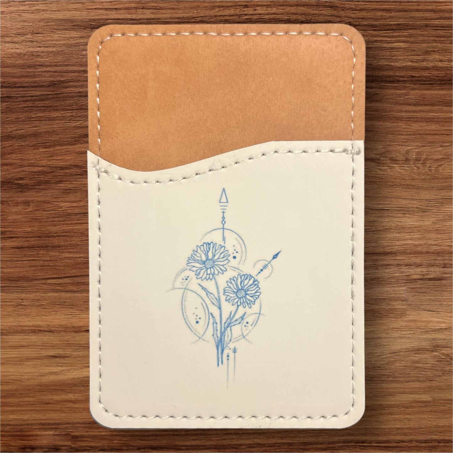 Geometric Birth Flower Phone Wallet