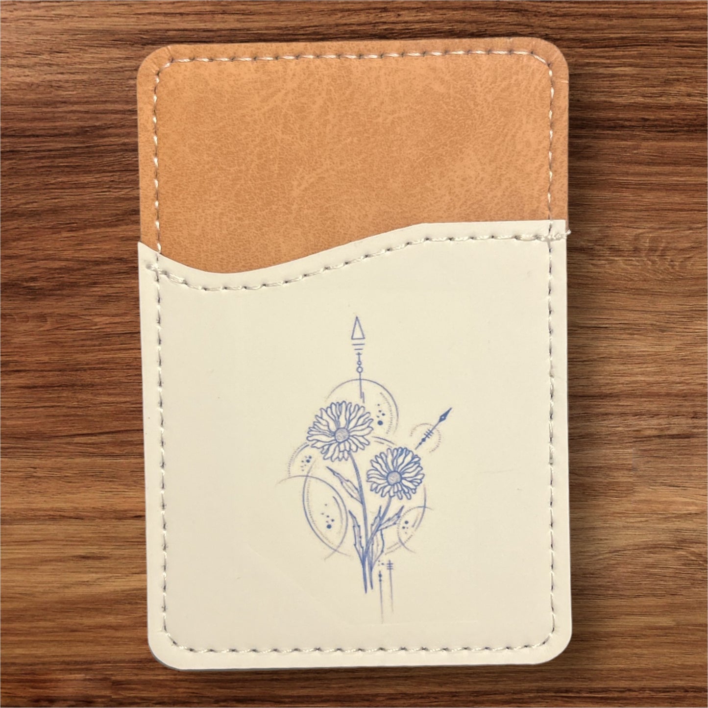 Geometric Birth Flower Phone Wallet