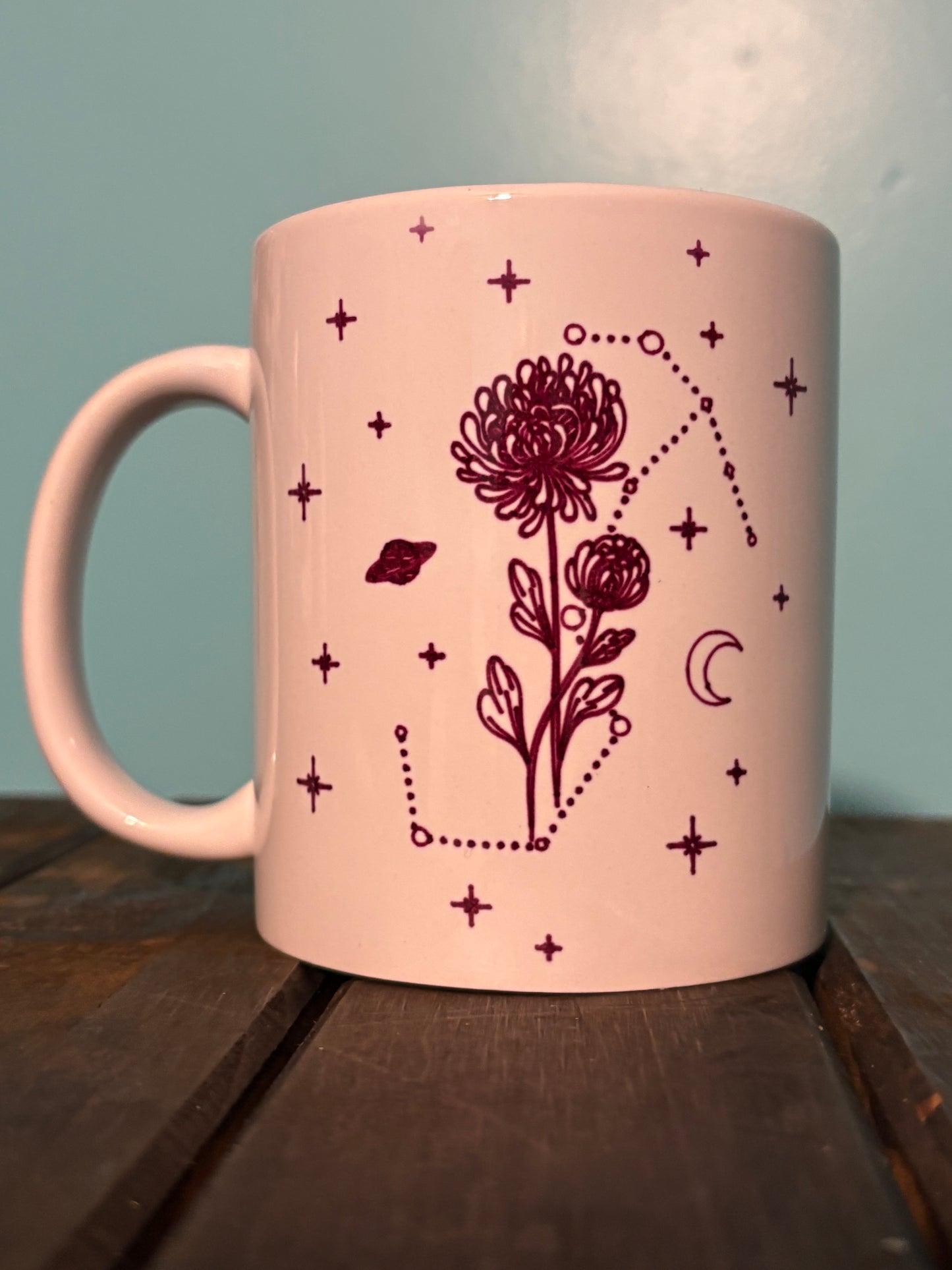 Birth Flower + Constellation Mug