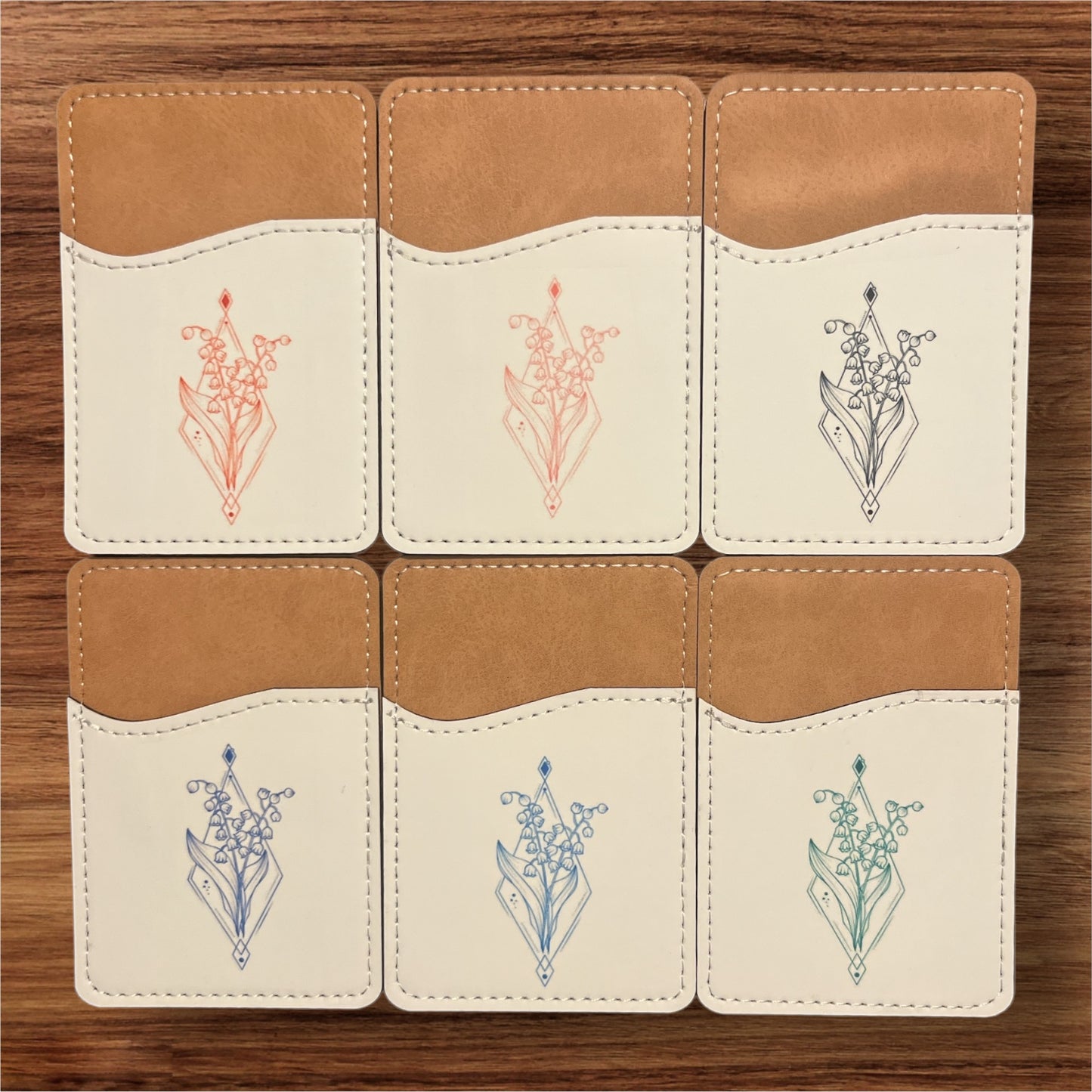 Geometric Birth Flower Phone Wallet