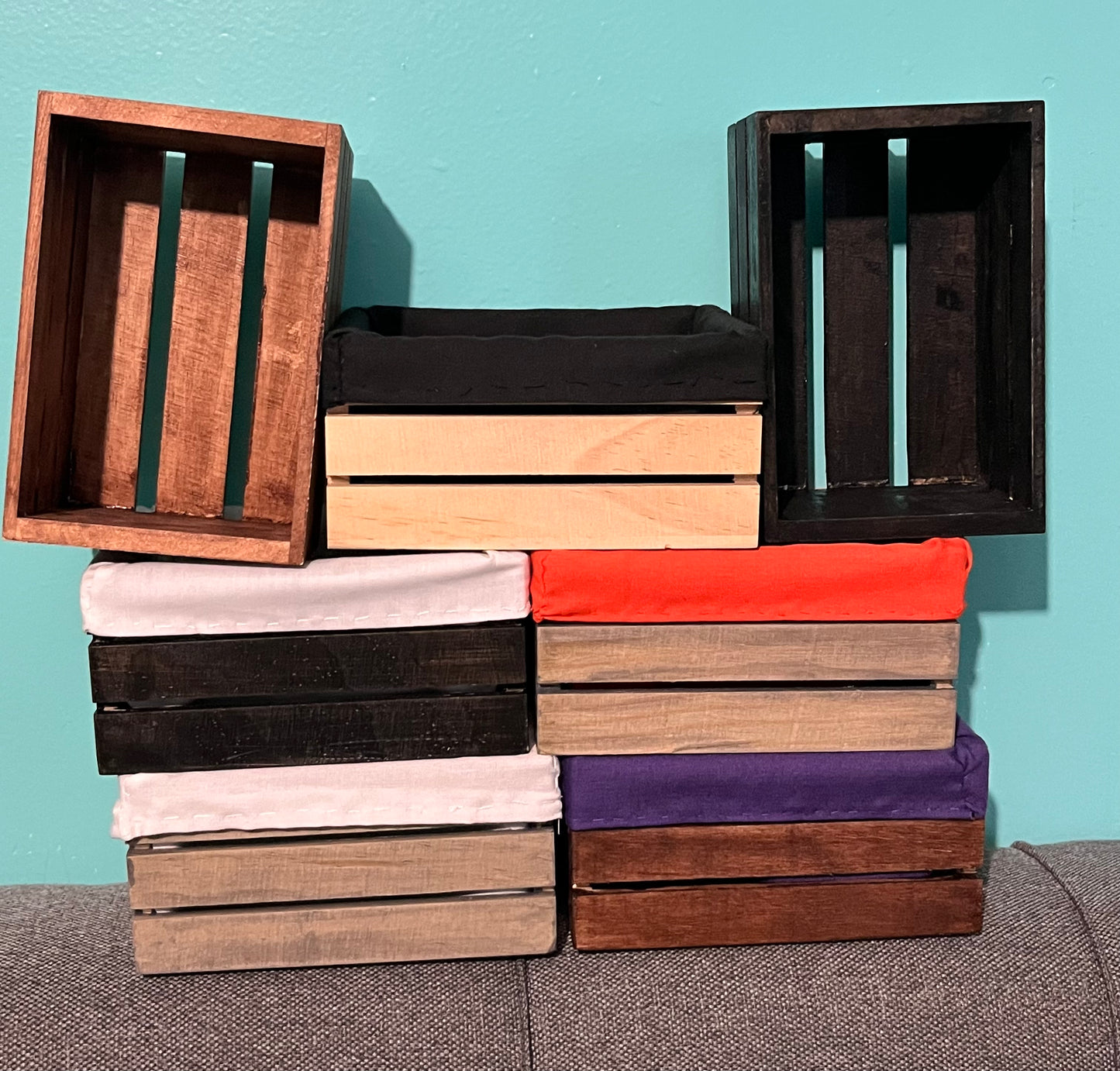 Mini Wood Crate with Liner – leaf + marble