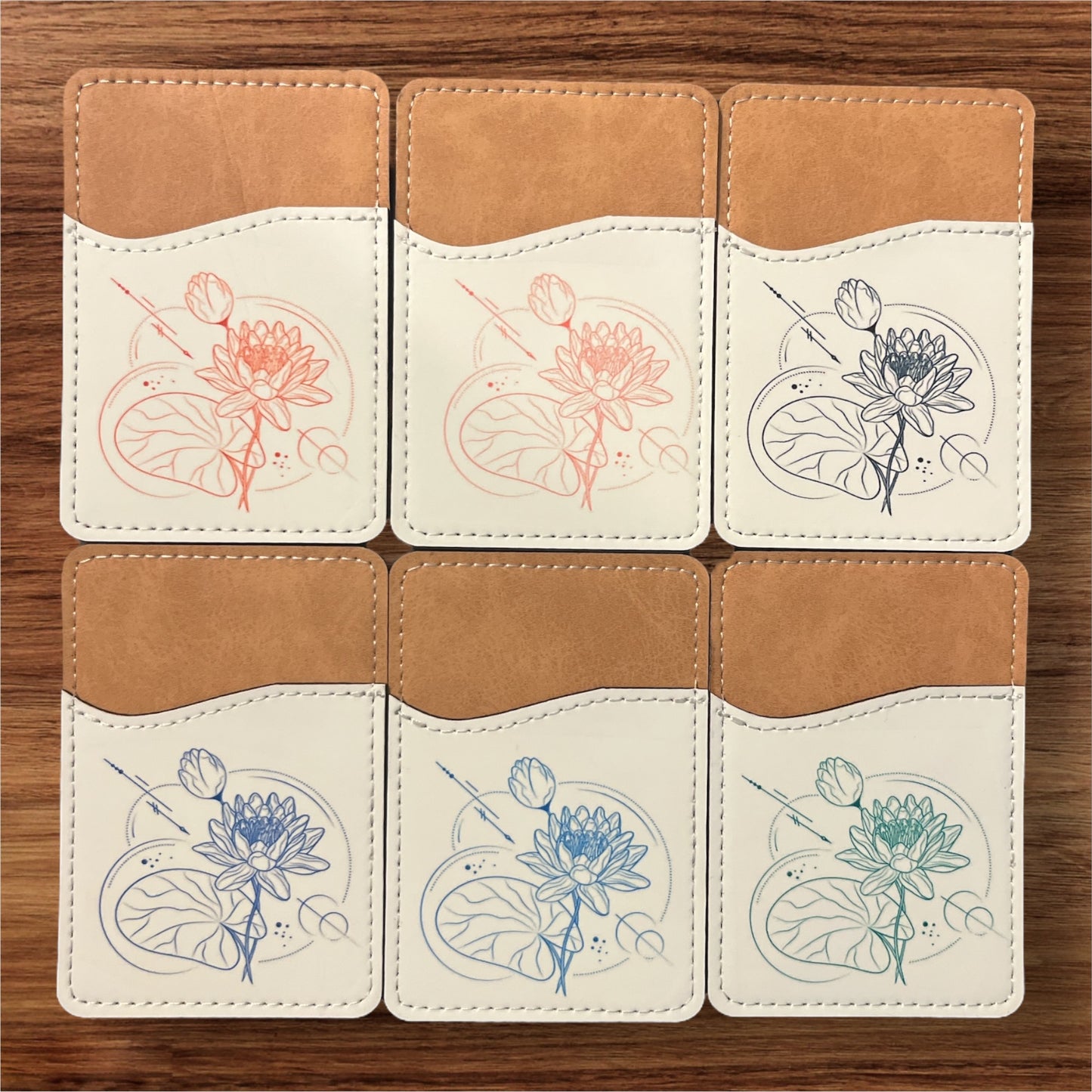 Geometric Birth Flower Phone Wallet