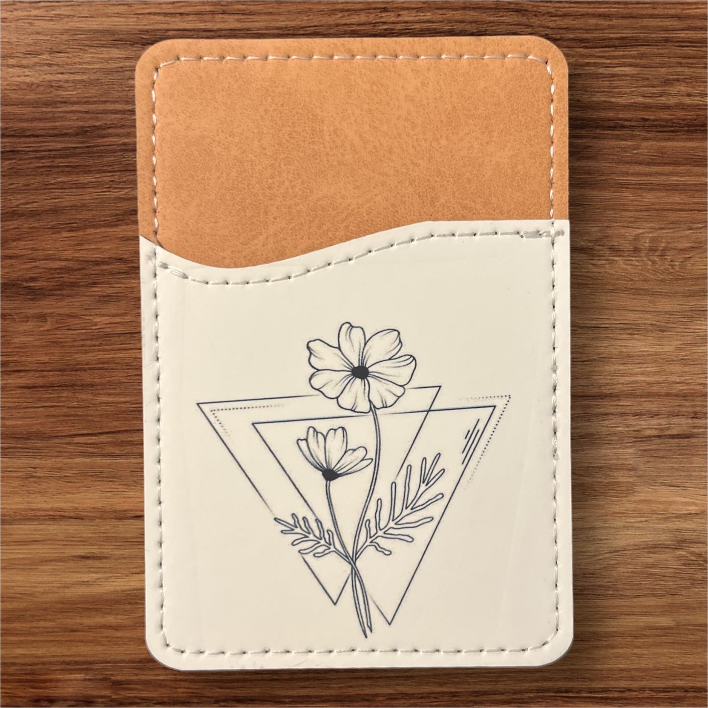 Geometric Birth Flower Phone Wallet