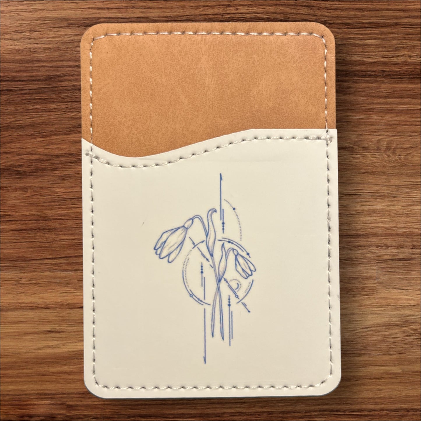 Geometric Birth Flower Phone Wallet