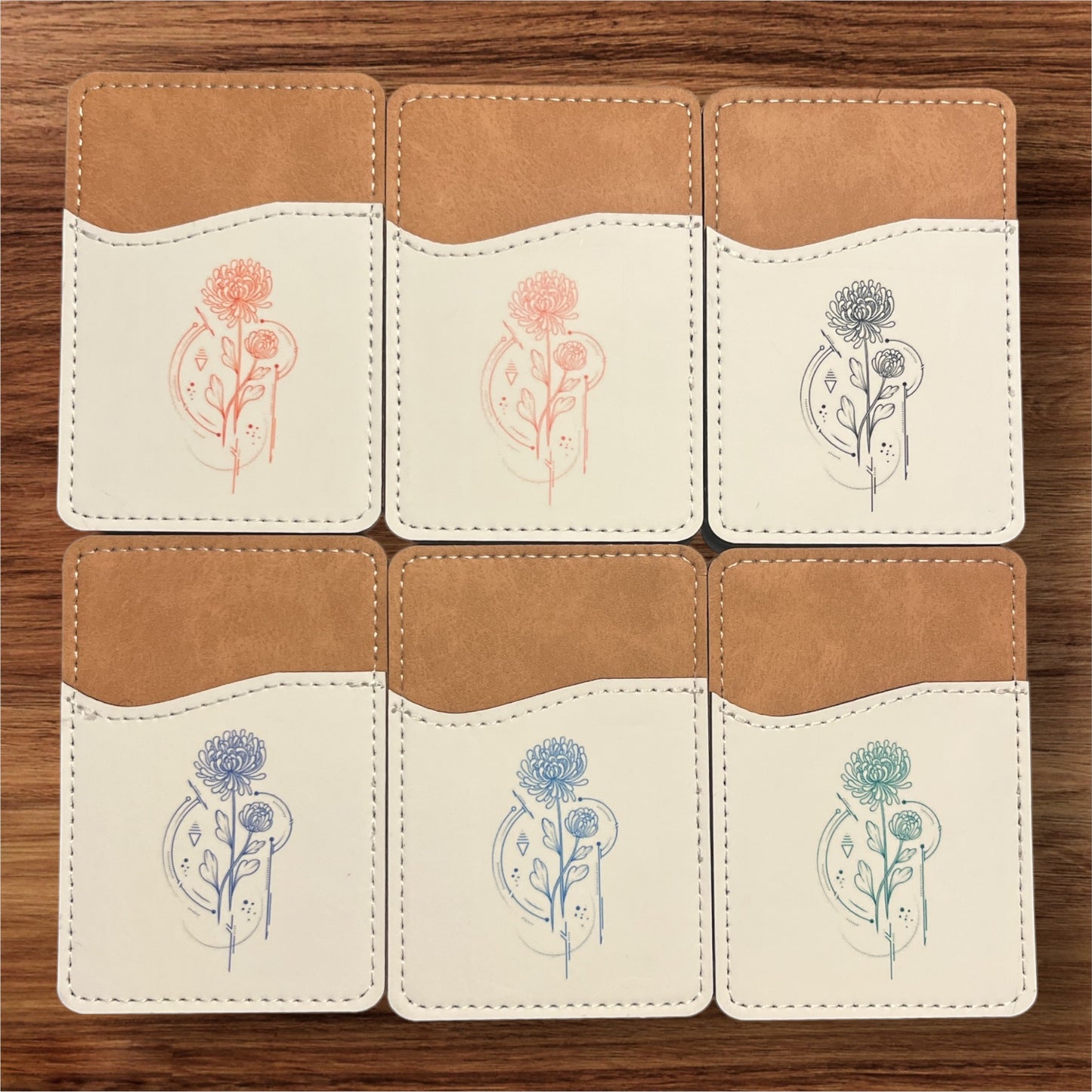 Geometric Birth Flower Phone Wallet