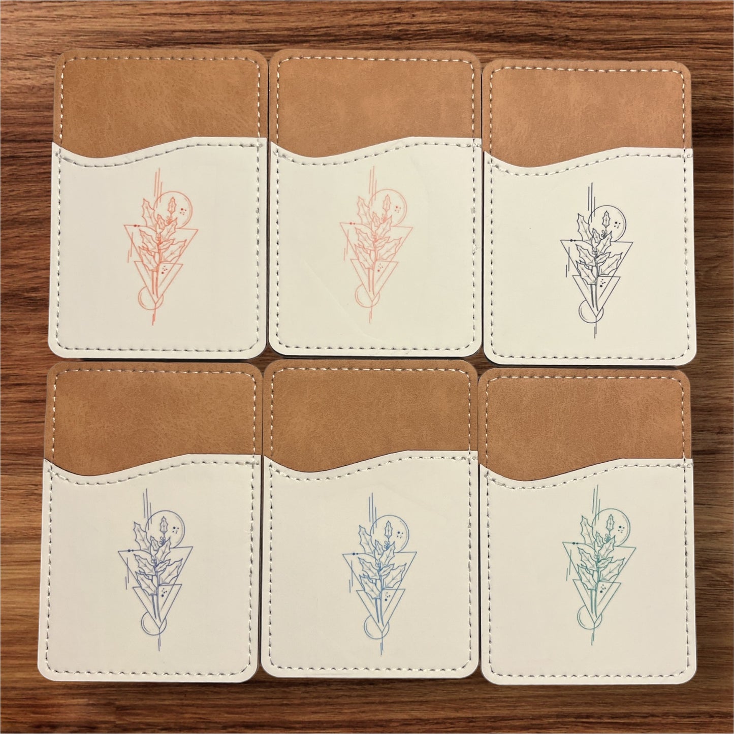 Geometric Birth Flower Phone Wallet