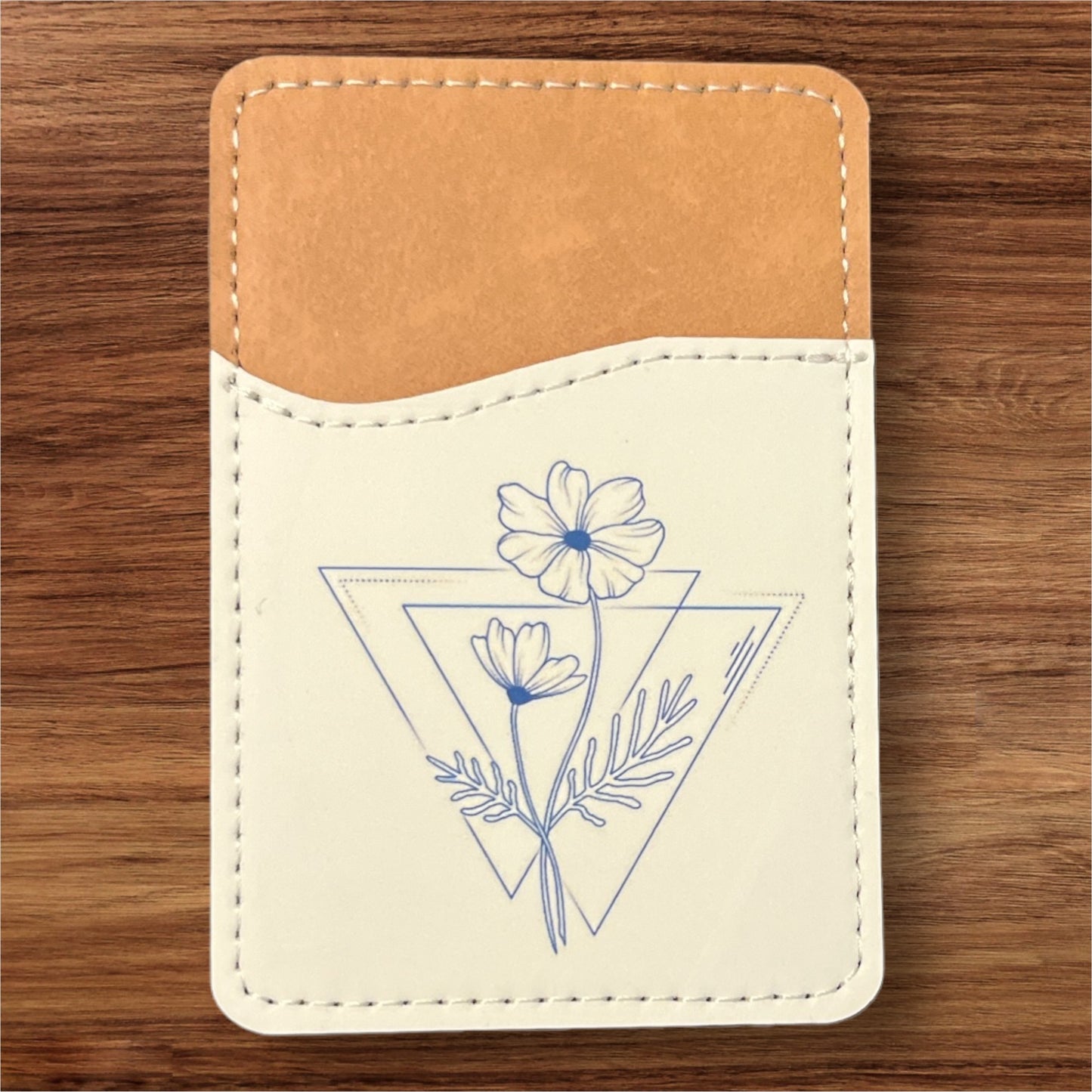 Geometric Birth Flower Phone Wallet