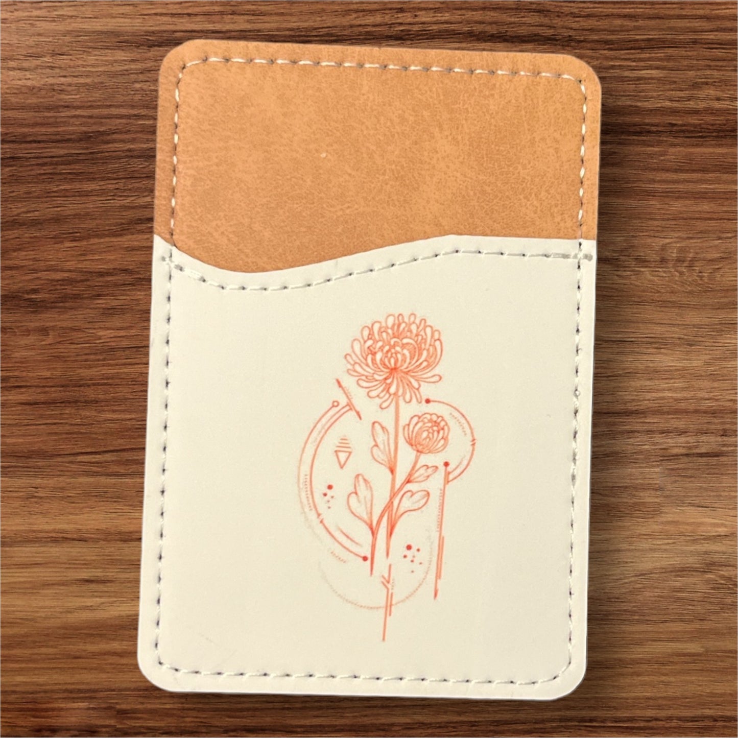 Geometric Birth Flower Phone Wallet