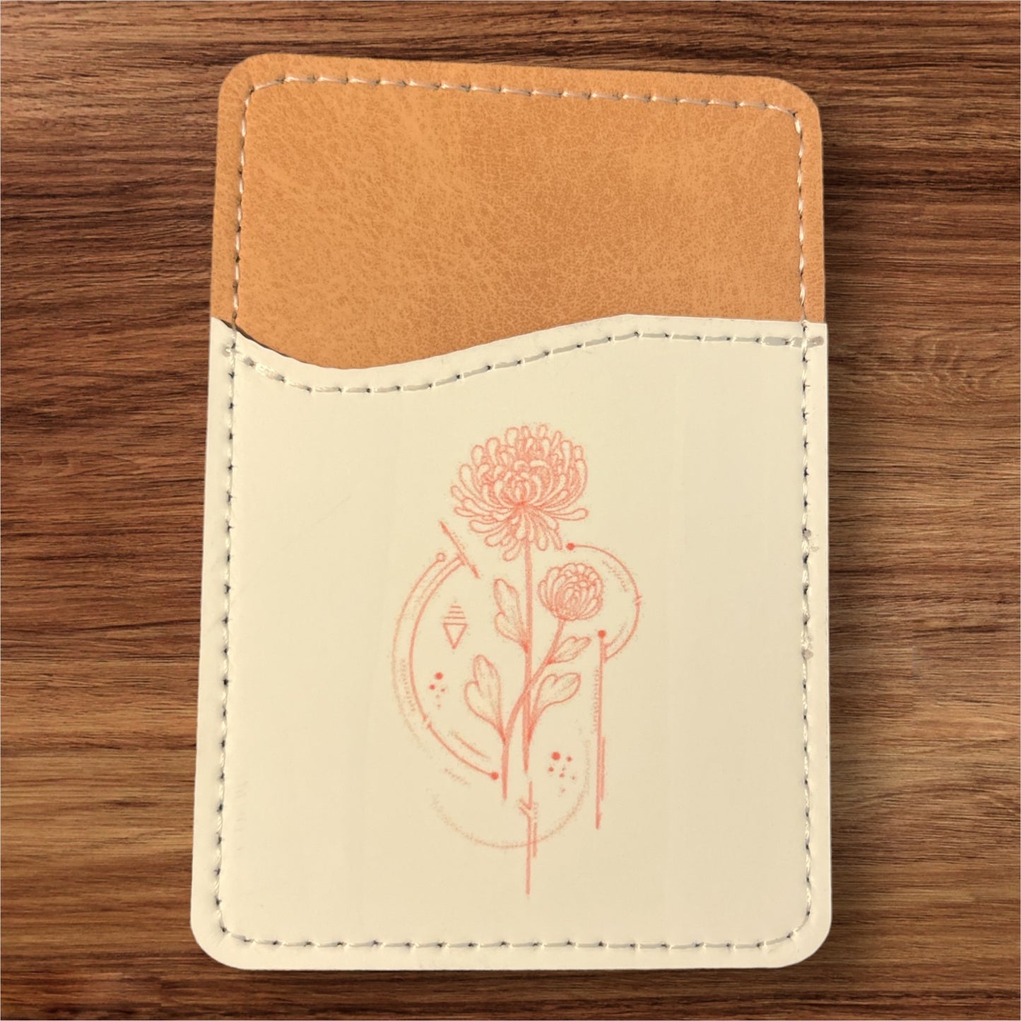 Geometric Birth Flower Phone Wallet