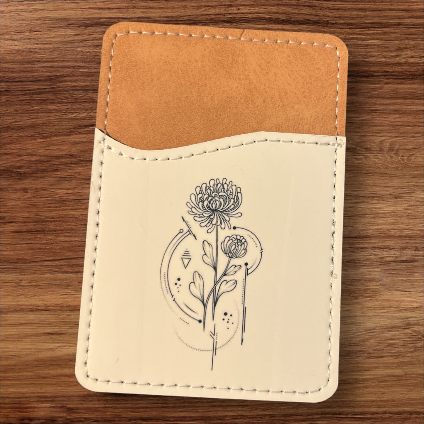 Geometric Birth Flower Phone Wallet