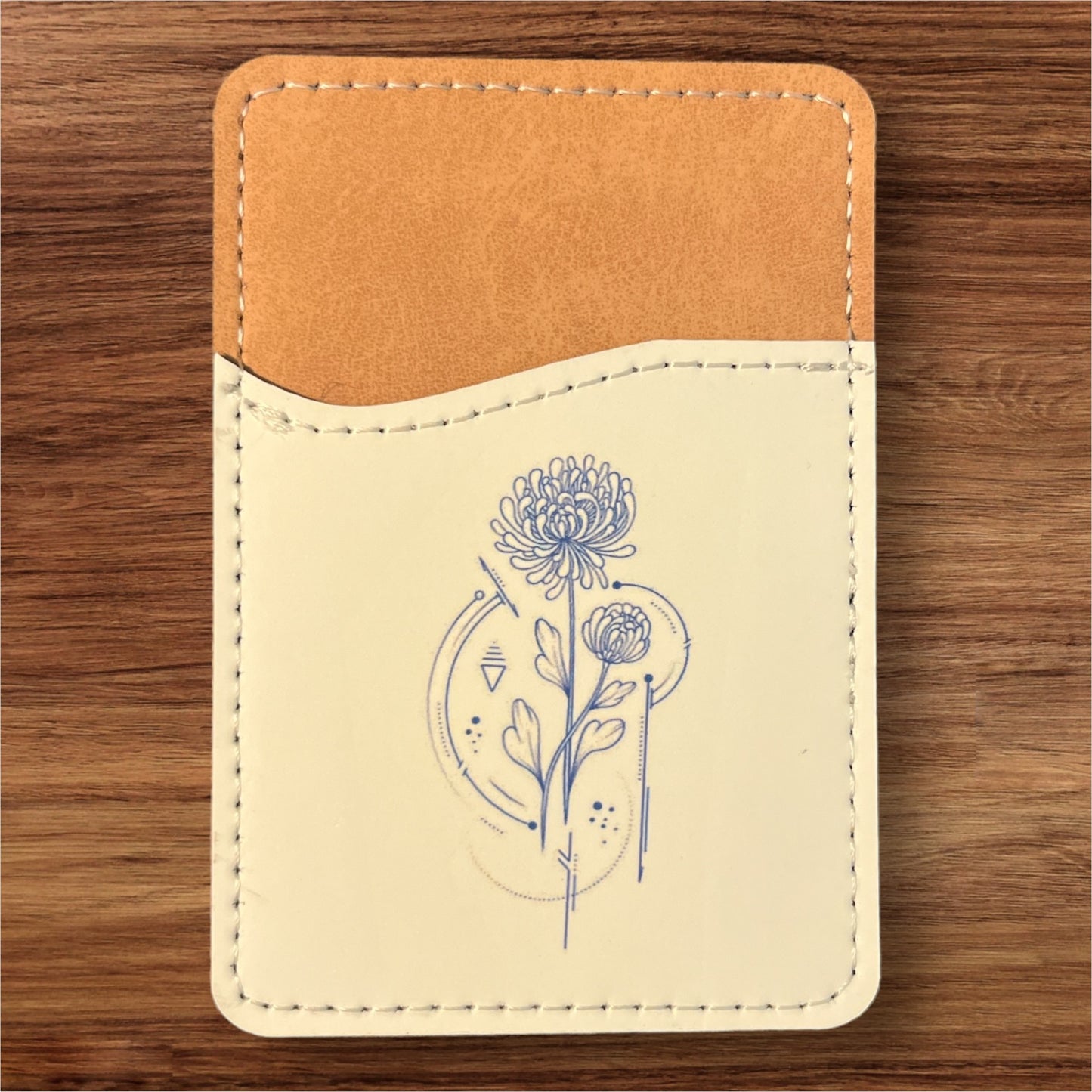 Geometric Birth Flower Phone Wallet