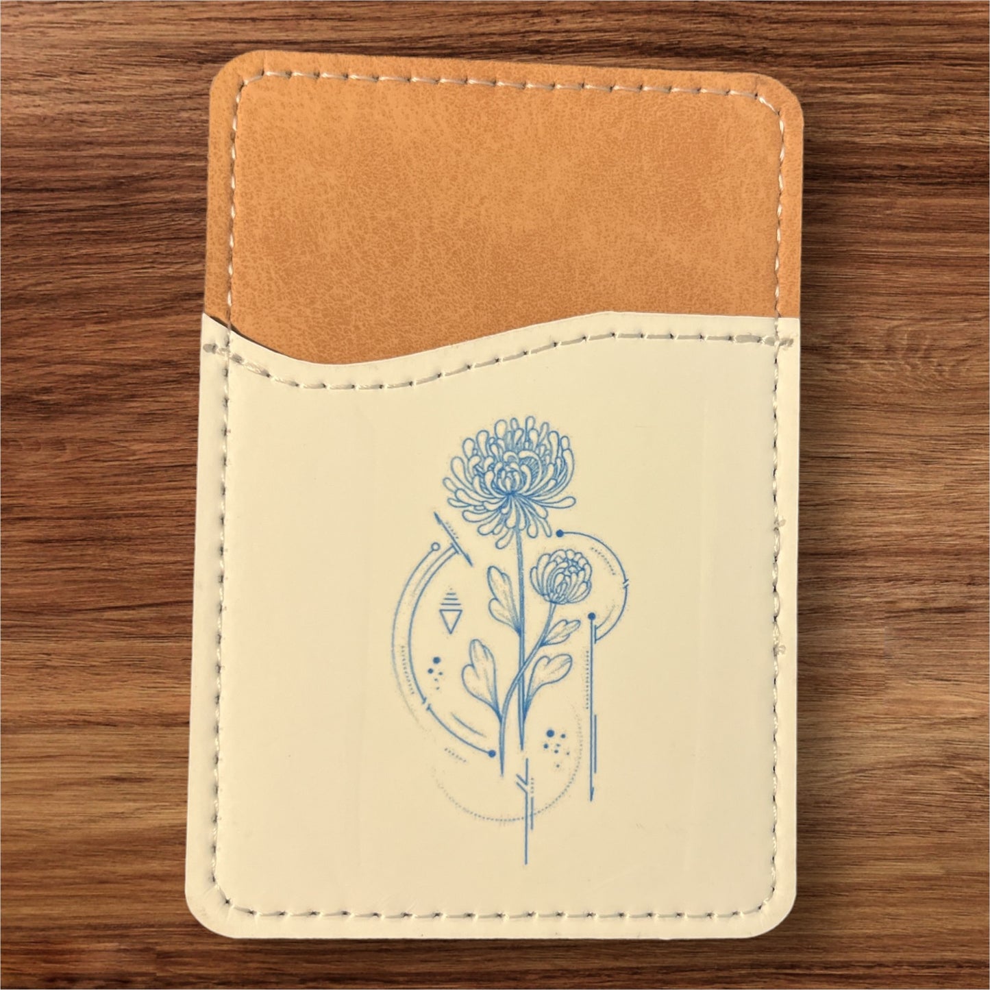 Geometric Birth Flower Phone Wallet