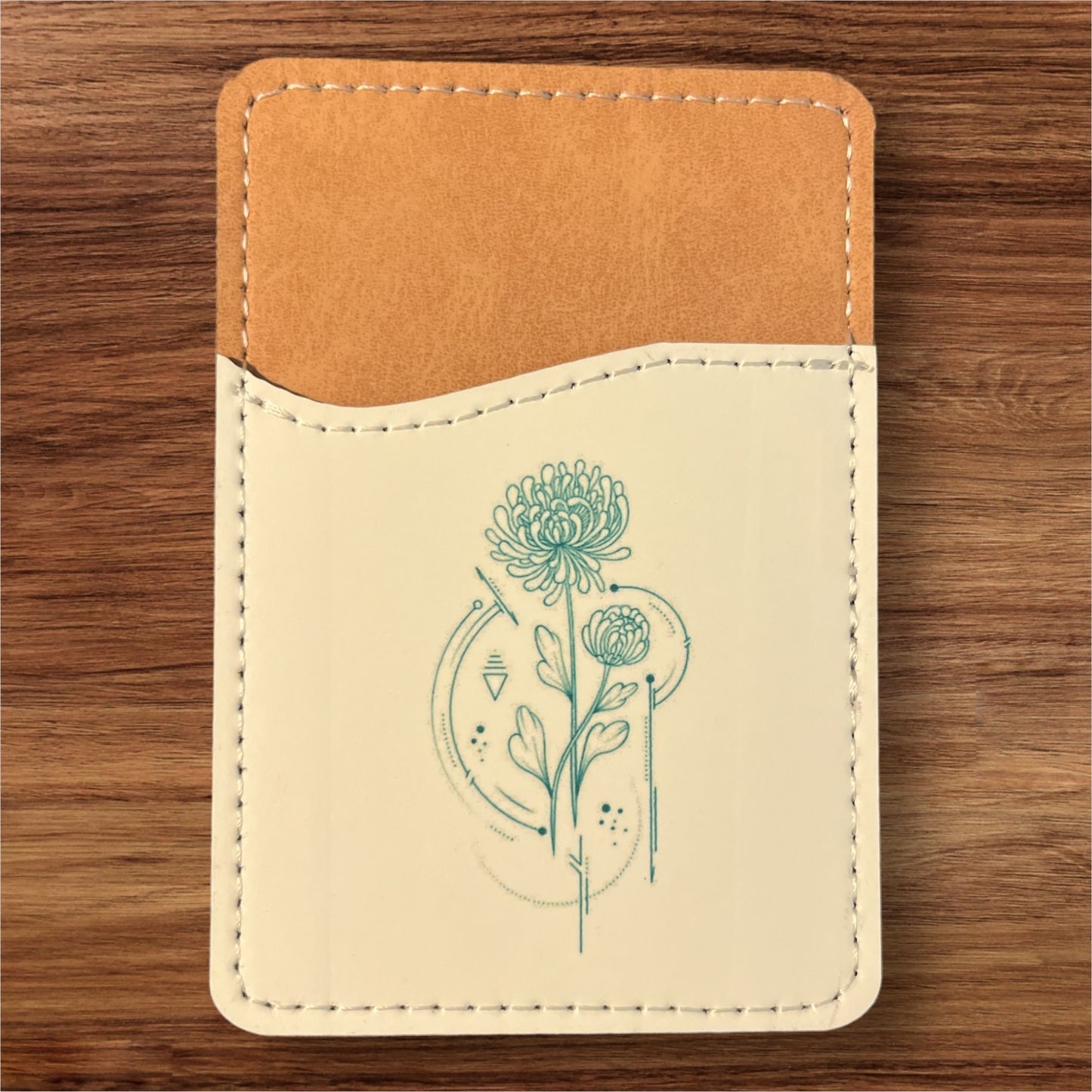 Geometric Birth Flower Phone Wallet