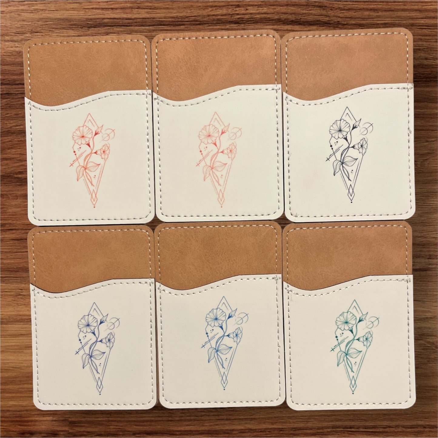 Geometric Birth Flower Phone Wallet