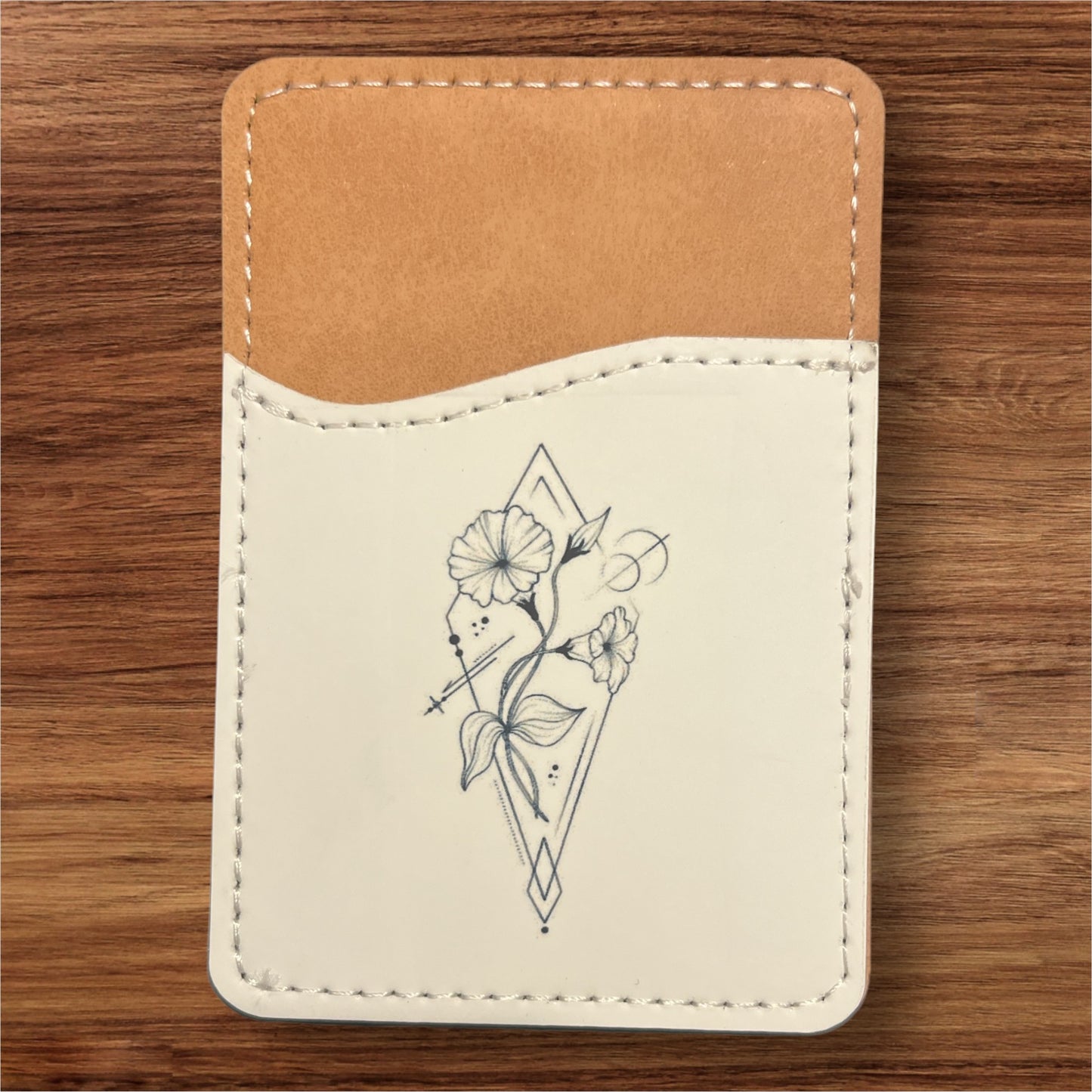 Geometric Birth Flower Phone Wallet