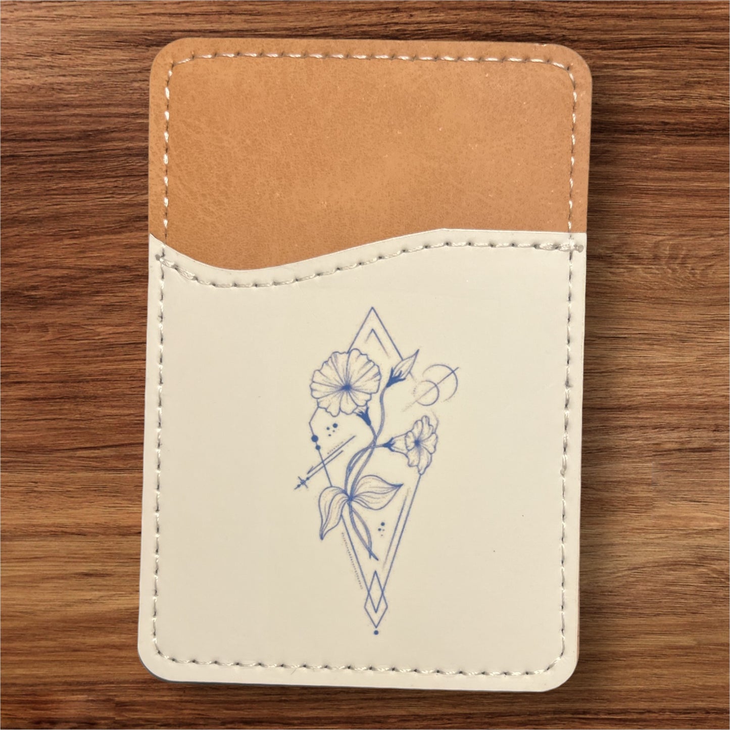 Geometric Birth Flower Phone Wallet