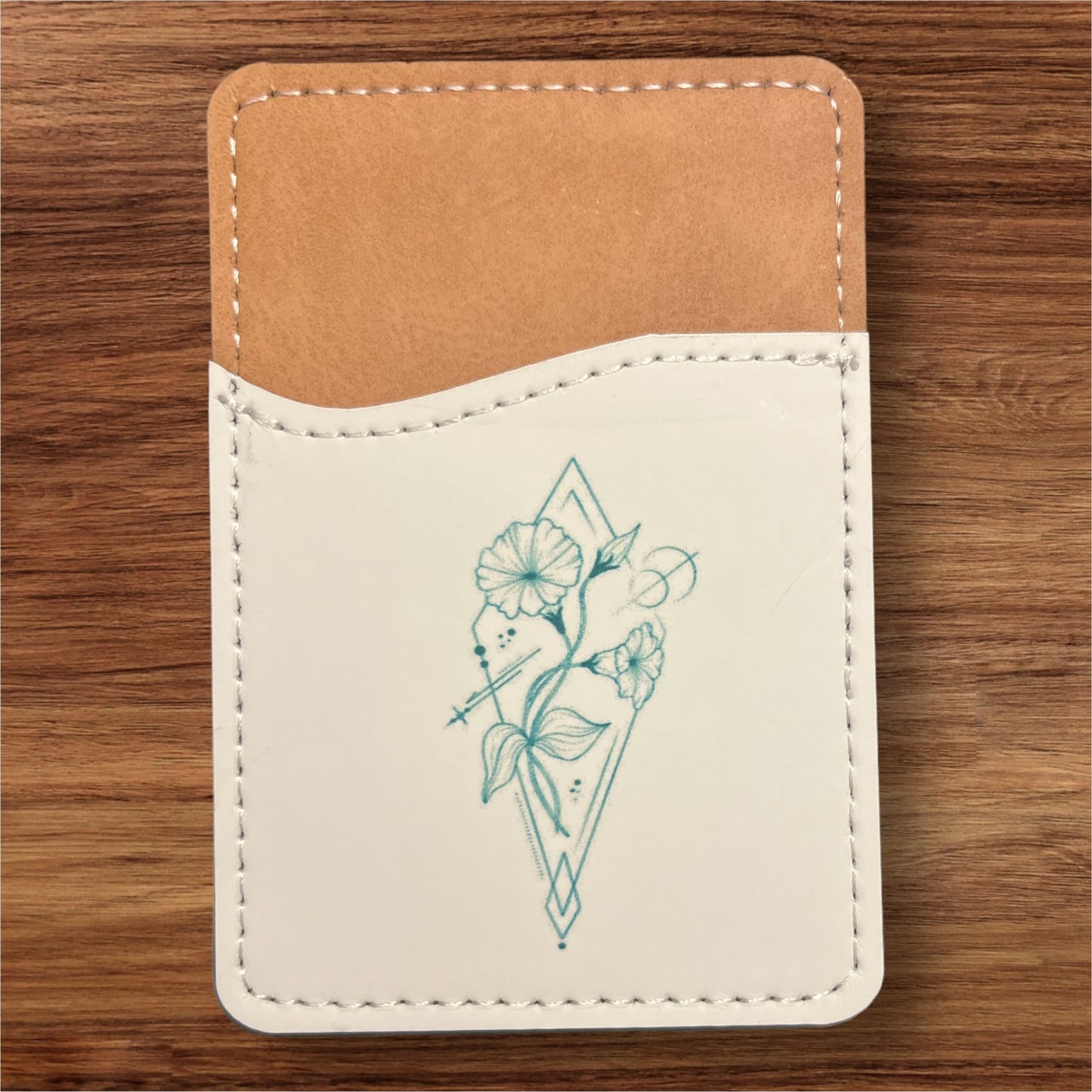 Geometric Birth Flower Phone Wallet