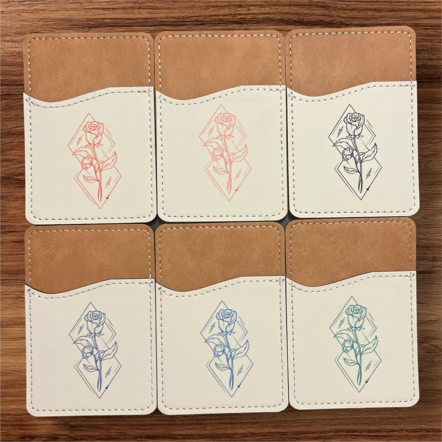 Geometric Birth Flower Phone Wallet