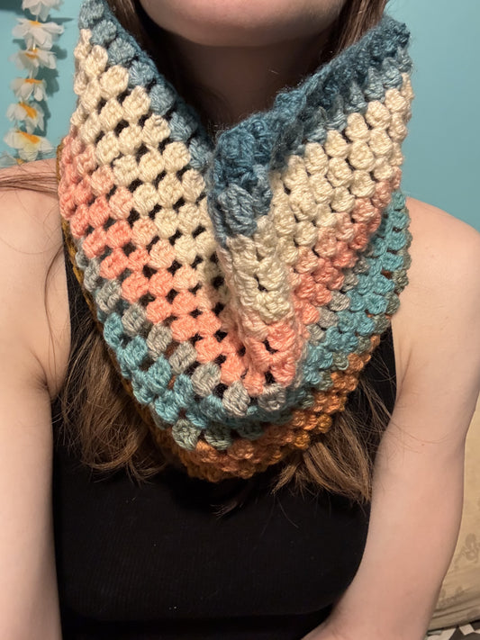 Color Splash Crochet Cowl