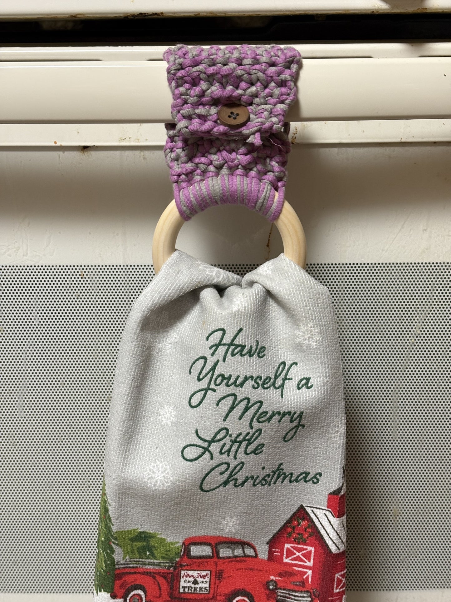 Oopsie! Crochet Kitchen Towel Holder