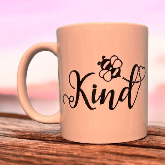 Bee Kind Mug - Dark + Bold - leaf + marble