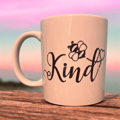 Bee Kind Mug - Light - leaf + marble