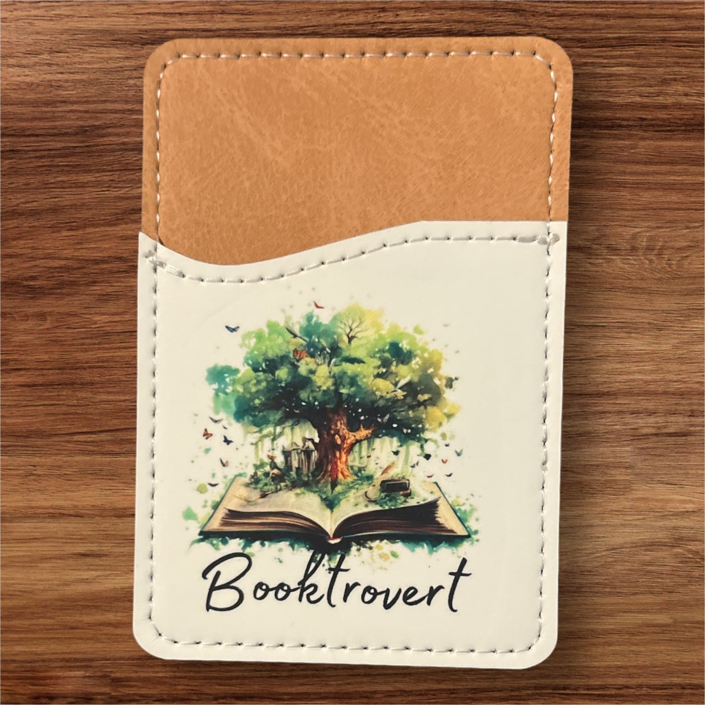 Booktrovert Phone Wallet - leaf + marble