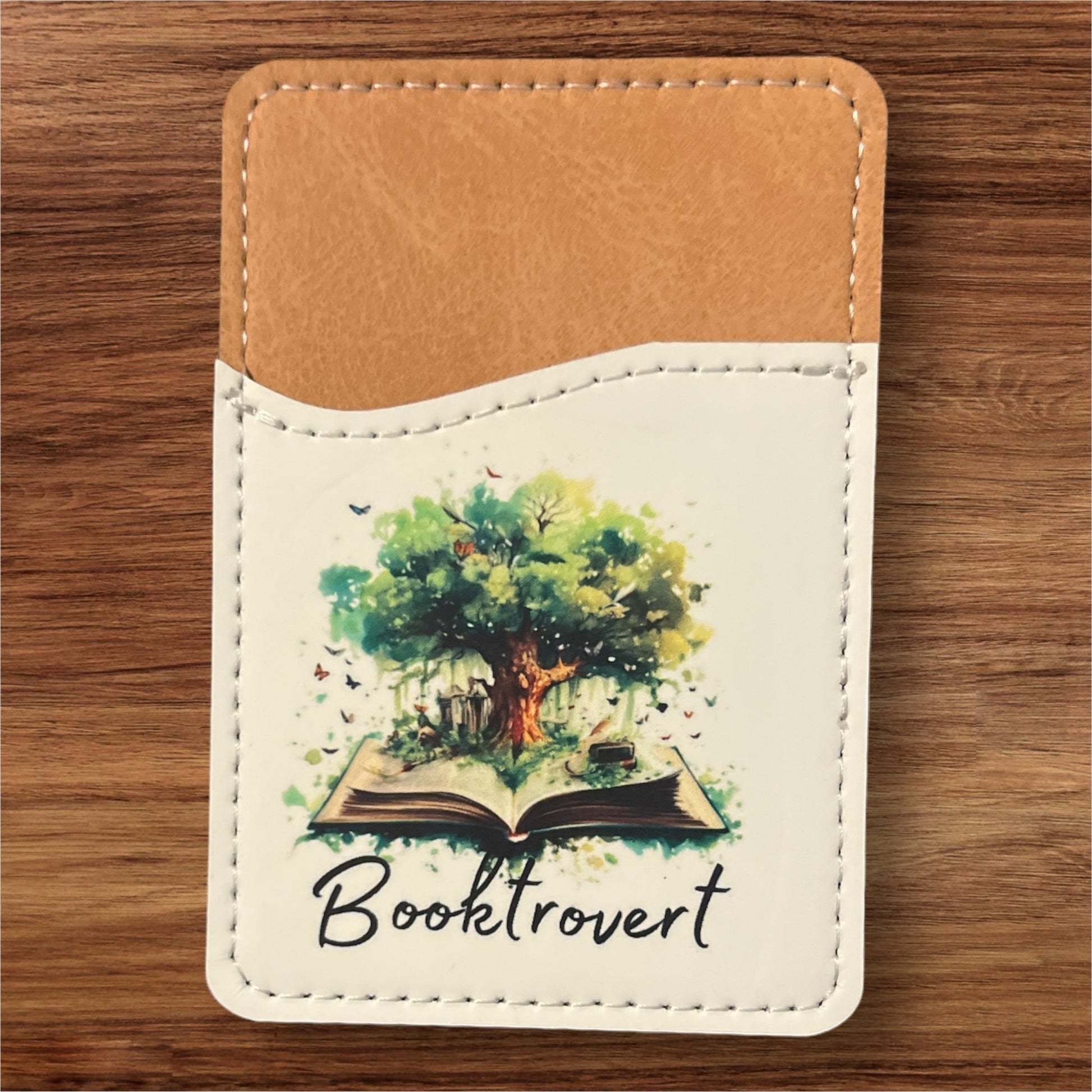 Booktrovert Phone Wallet - leaf + marble