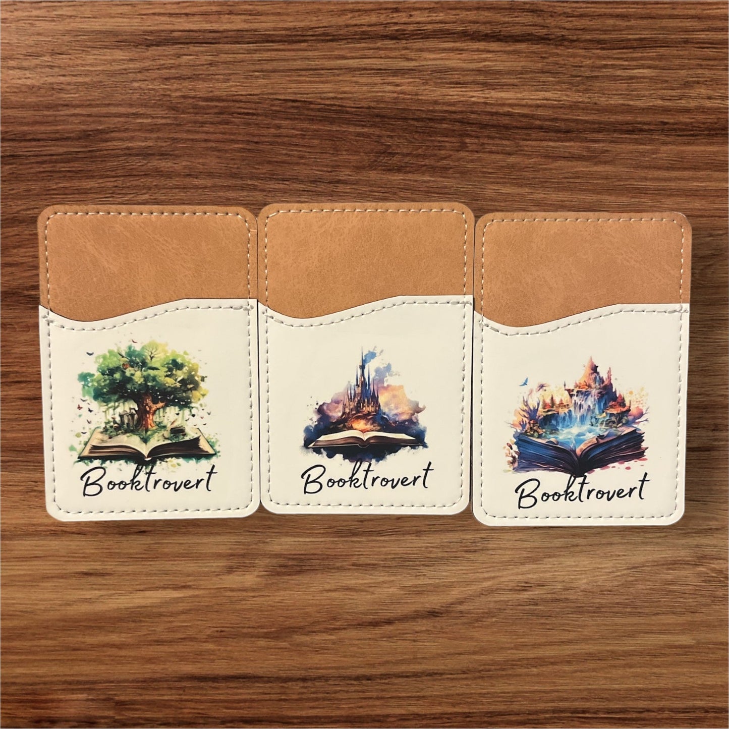 Booktrovert Phone Wallet - leaf + marble