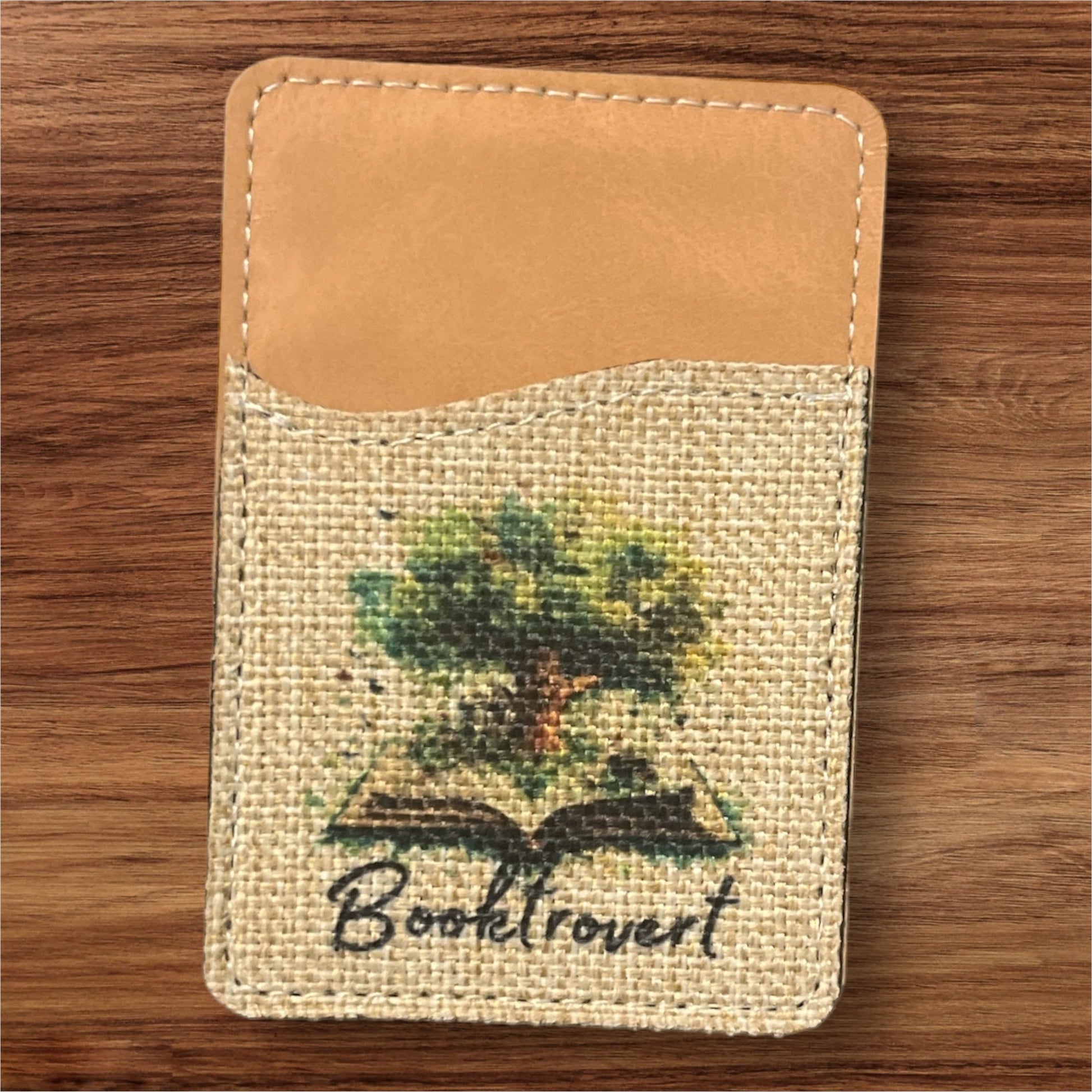 Booktrovert Phone Wallet - leaf + marble