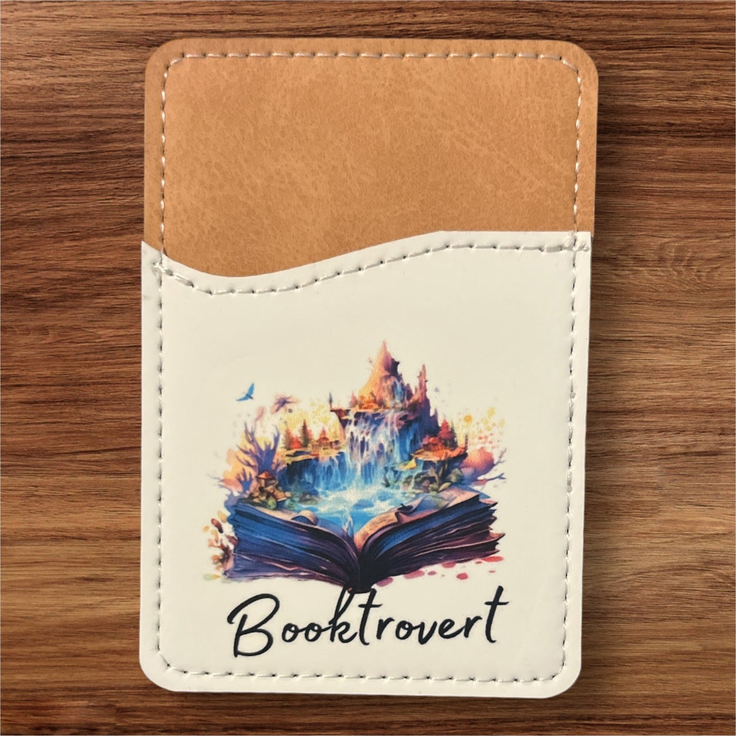 Booktrovert Phone Wallet - leaf + marble