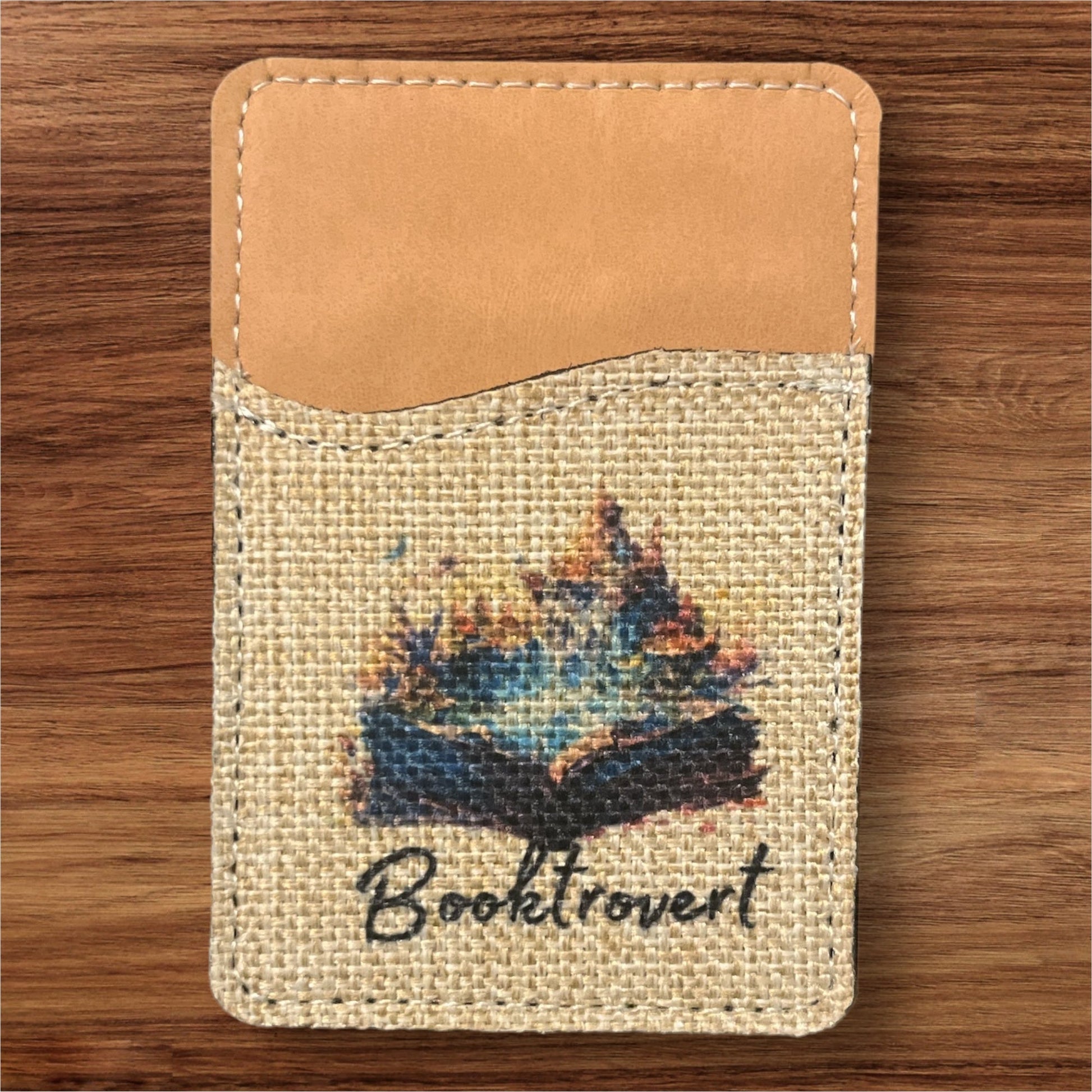 Booktrovert Phone Wallet - leaf + marble