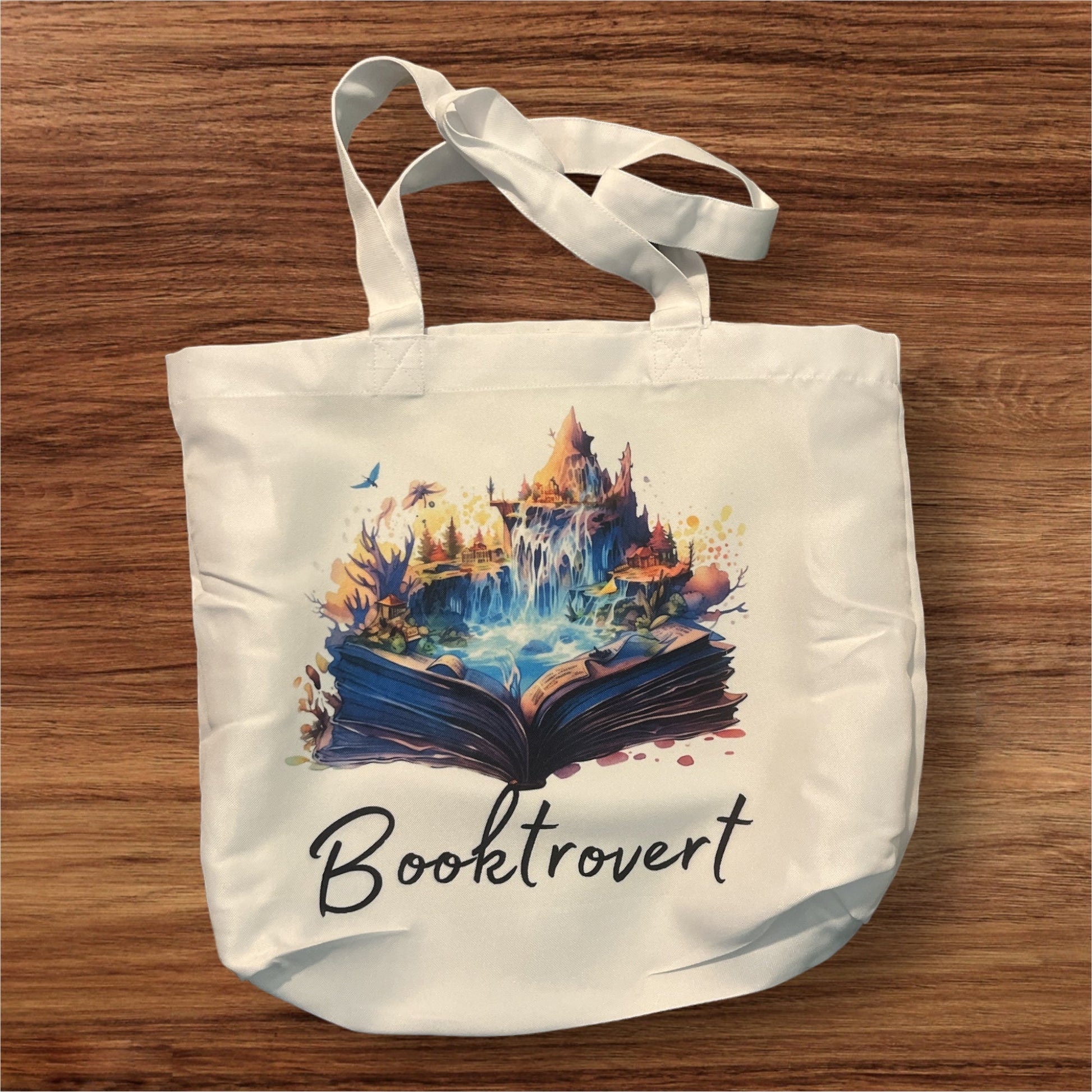 Booktrovert Tote Bag - leaf + marble