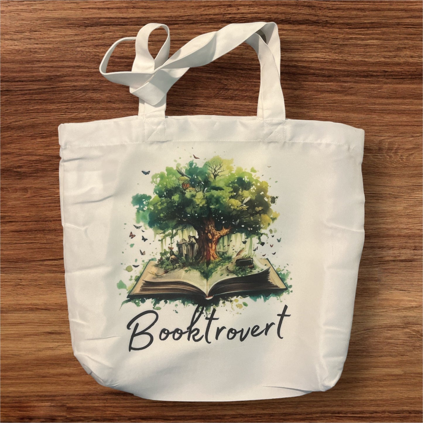 Booktrovert Tote Bag - leaf + marble