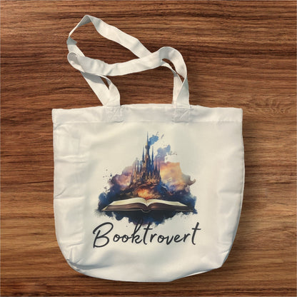 Booktrovert Tote Bag - leaf + marble