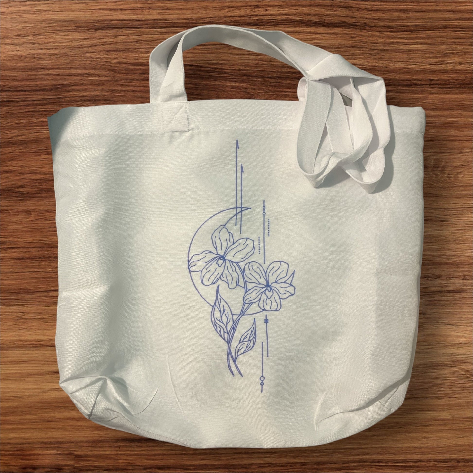 February Geometric Birth Flower Tote - leaf + marble