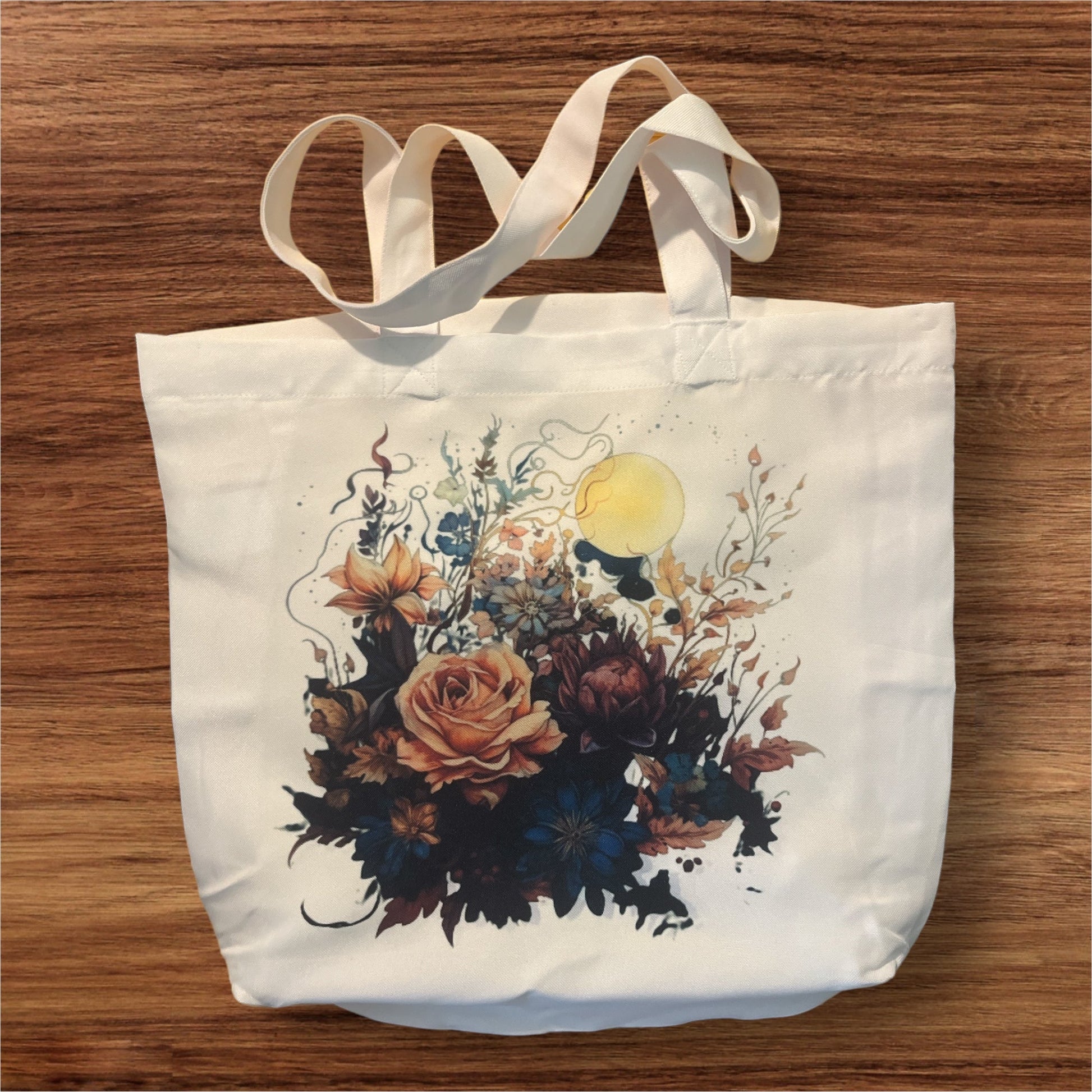 Reusable Tote Bag - leaf + marble