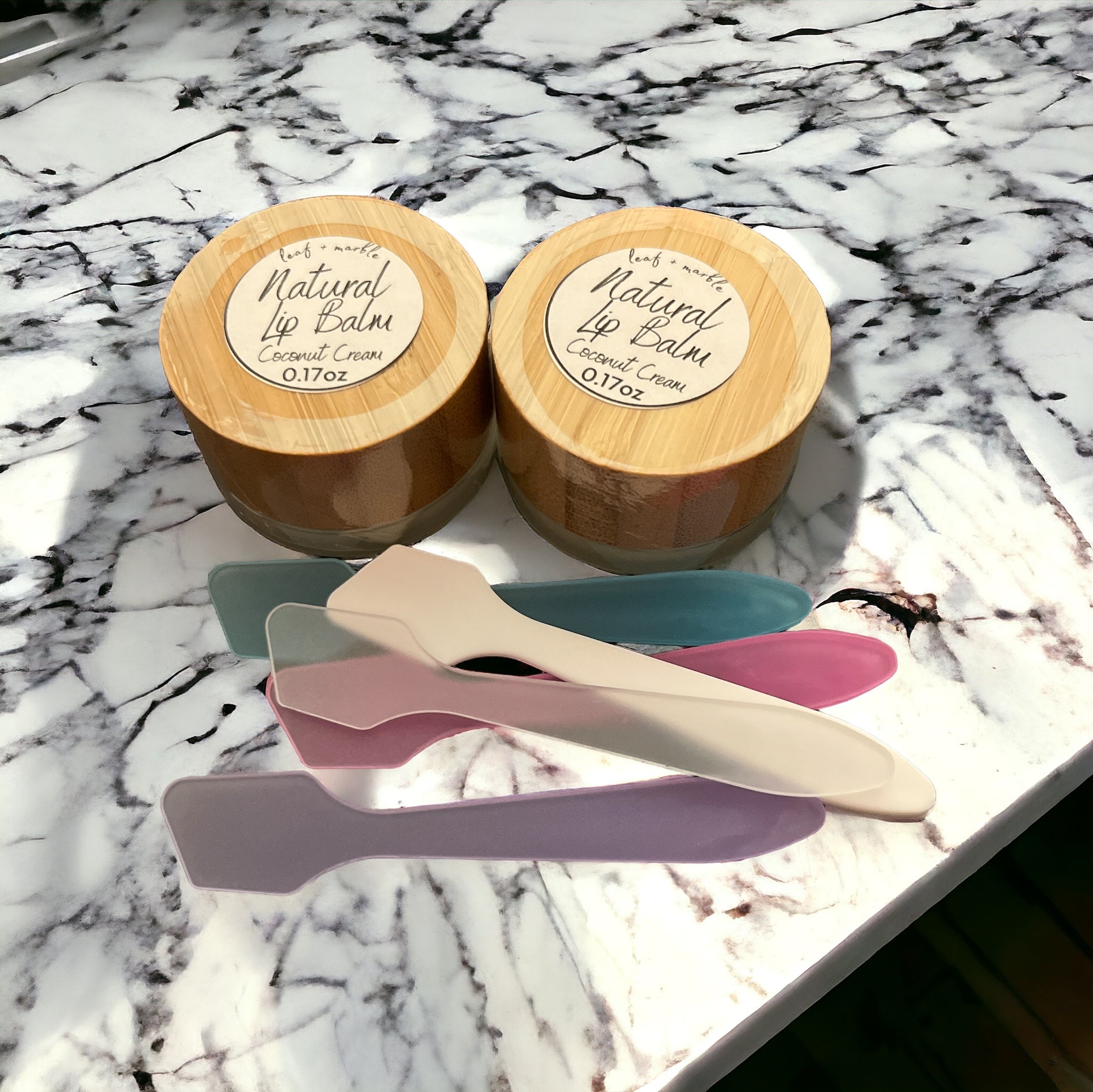 Handmade Lip Balm - leaf + marble