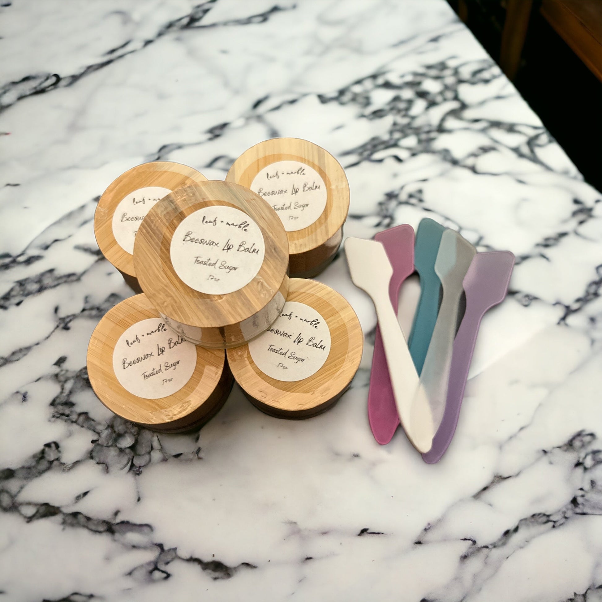 Handmade Lip Balm - leaf + marble